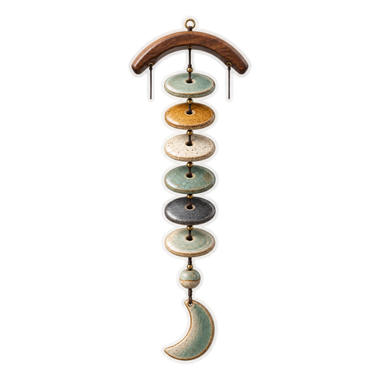 Earth Tone Disc Crescent Chime Art Vinyl Decal Stickers