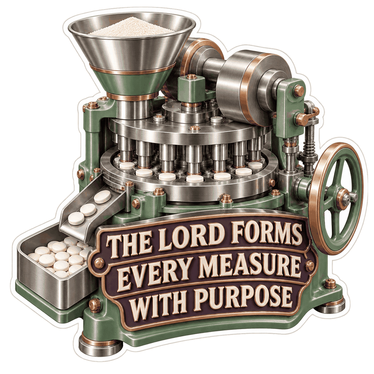 Rotating Pellet Press Purpose Art Vinyl Decal Stickers