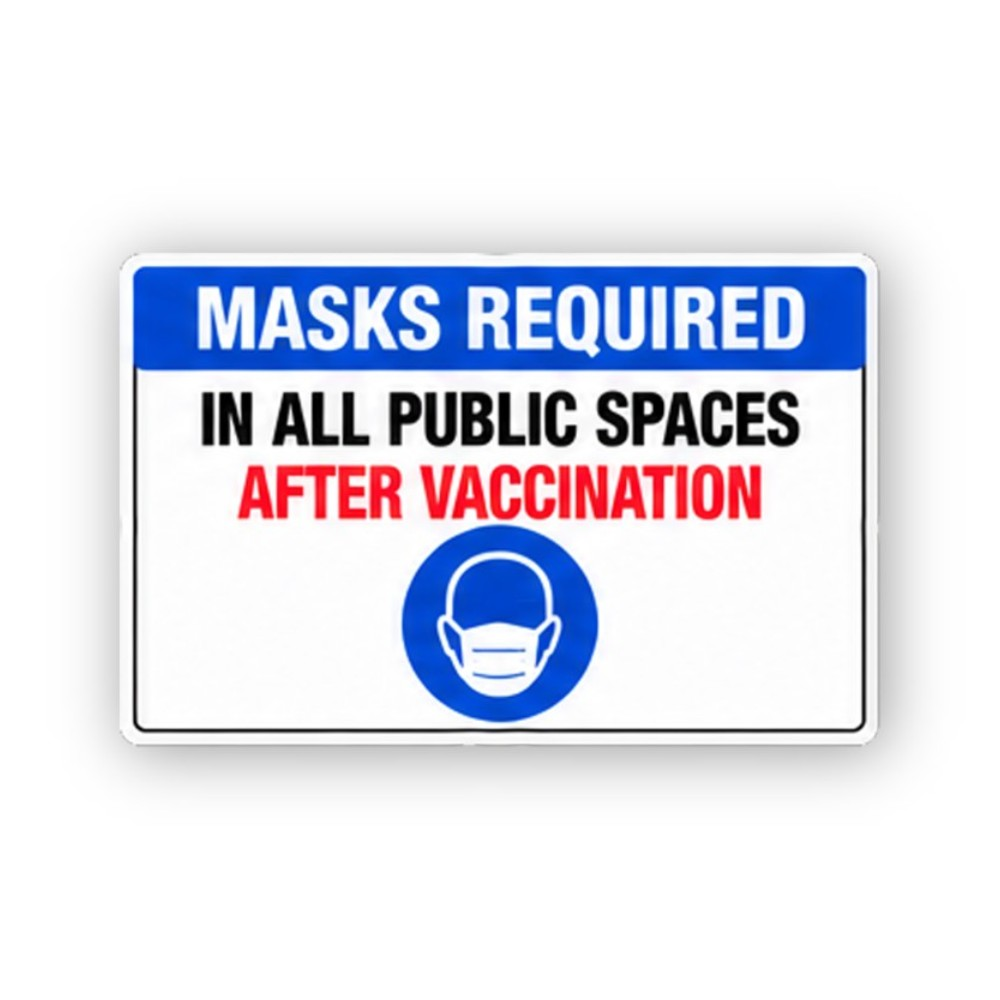 Blue Header Public Spaces Mask Circle Panel Vinyl Decal Stickers