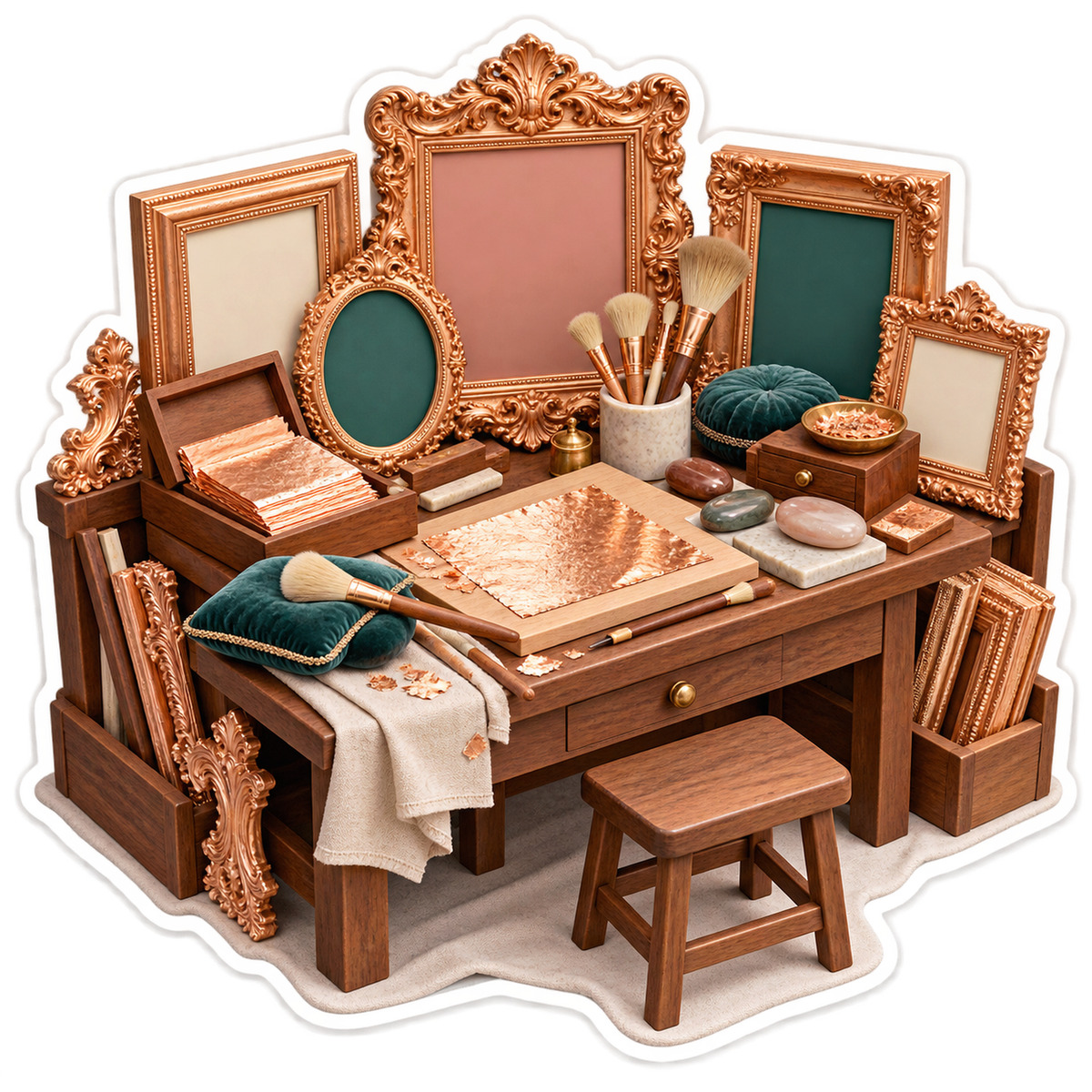 Copper Picture Frame Gilding Craft Workbench Vinyl Decal Stickers