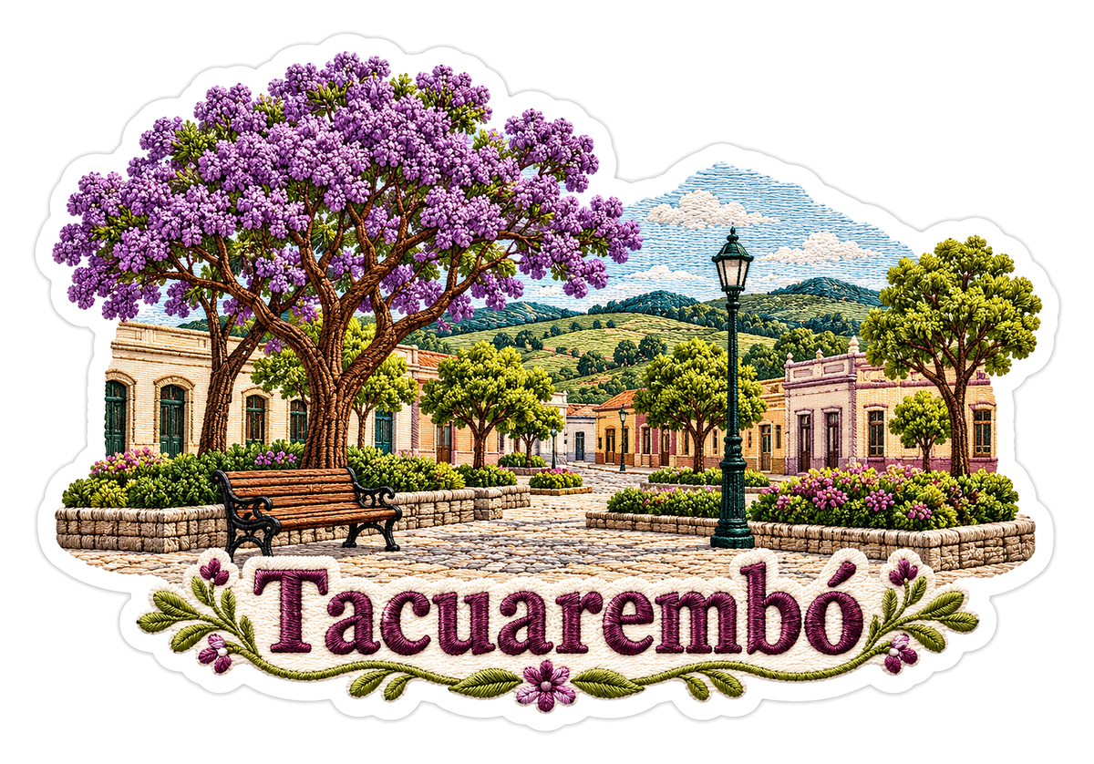 Tacuarembo Purple Tree Plaza Travel Art Vinyl Decal Stickers