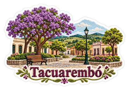 Tacuarembo Purple Tree Plaza Travel Art Vinyl Decal Stickers