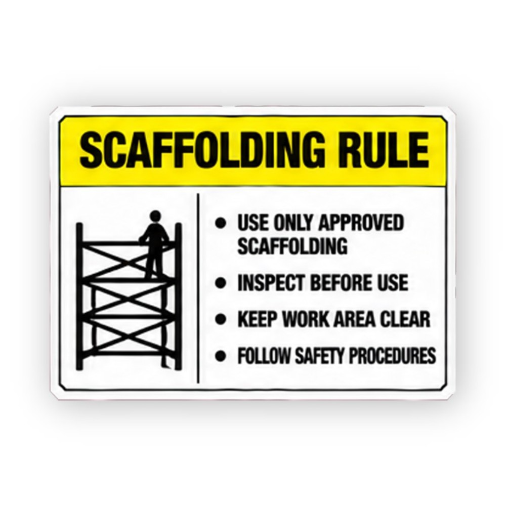 Yellow Scaffolding Rule Figure Panel Vinyl Decal Stickers