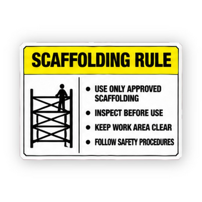 Yellow Scaffolding Rule Figure Panel Vinyl Decal Stickers