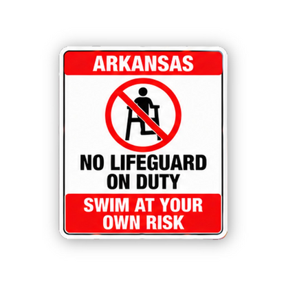 Red Arkansas Lifeguard Text Portrait Vinyl Decal Stickers
