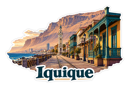 Iquique Wooden Promenade and Desert Cliffs Vinyl Decal Stickers
