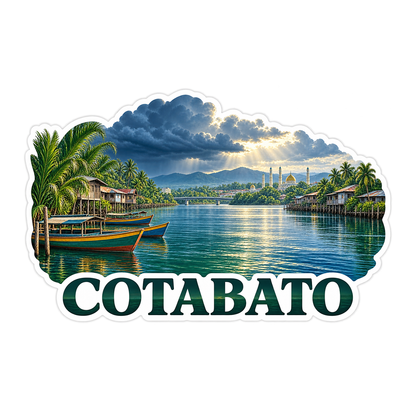 Cotabato River and Storm Clouds Art Vinyl Decal Stickers