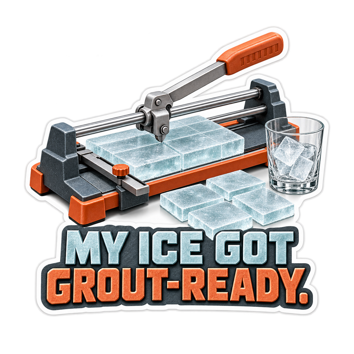 Tile Cutter with Clear Blocks and Glass Vinyl Decal Stickers