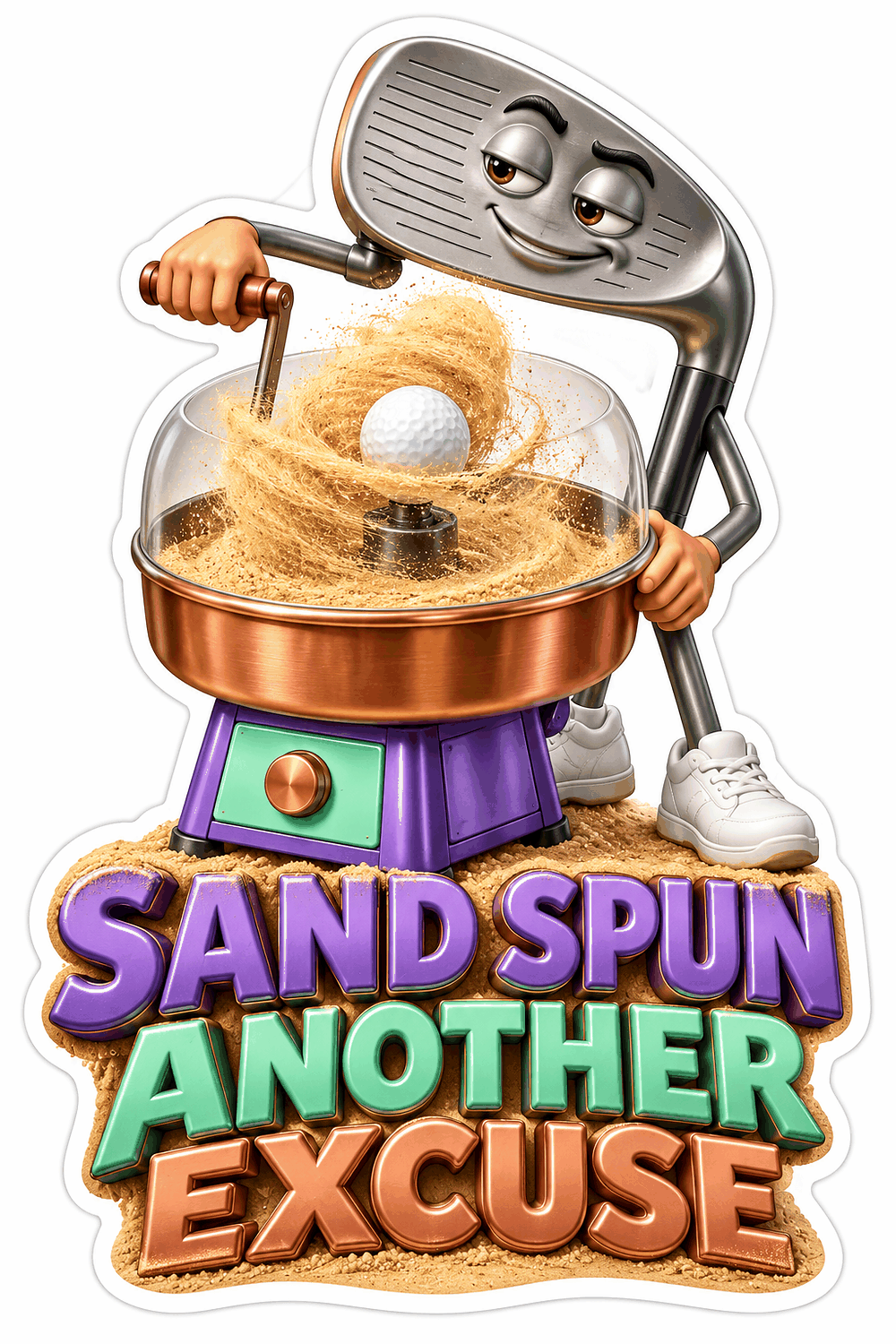Golf Club Spun Sand Excuse Quote Vinyl Decal Stickers