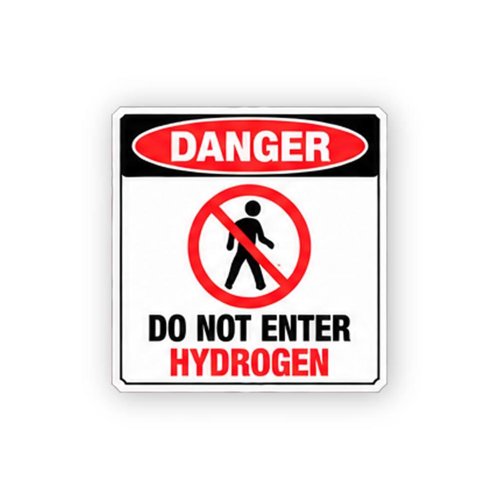 Red Hydrogen Do Not Enter Figure Portrait Vinyl Decal Stickers