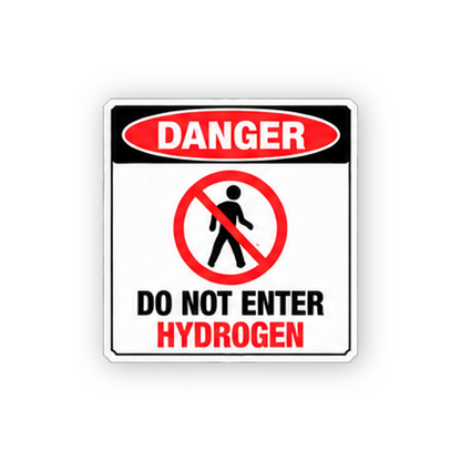 Red Hydrogen Do Not Enter Figure Portrait Vinyl Decal Stickers