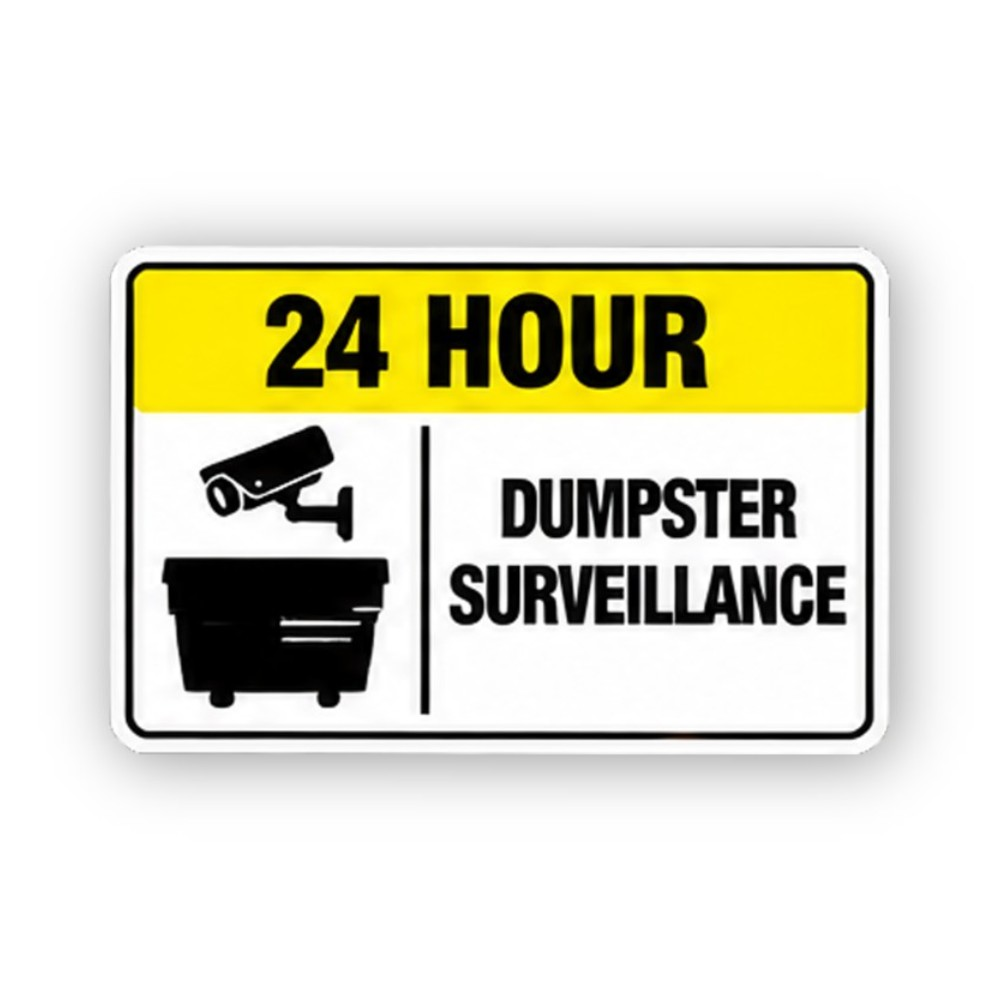 Yellow Dumpster Surveillance Camera Panel Vinyl Decal Stickers