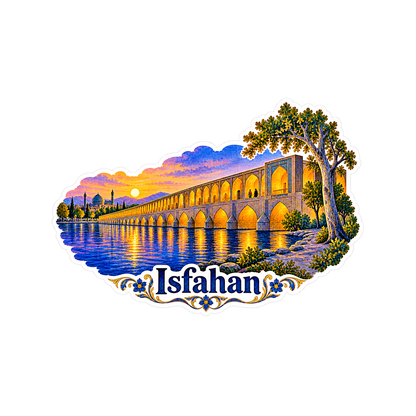 Isfahan Stone Bridge Sunset Art Vinyl Decal Stickers