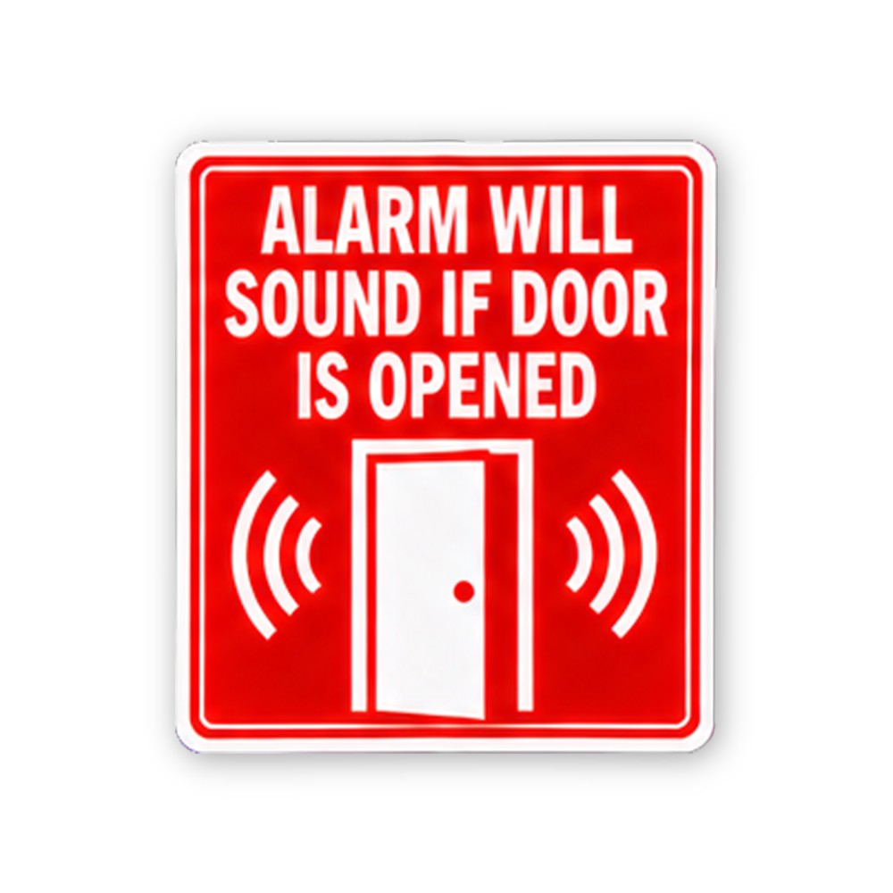 Red Door Open Alarm Waves Portrait Vinyl Decal Stickers