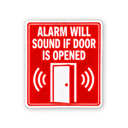 Red Door Open Alarm Waves Portrait Vinyl Decal Stickers