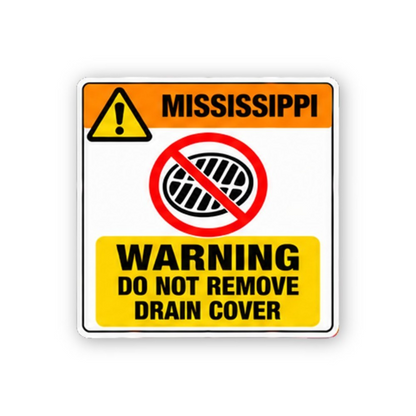 Orange Mississippi Crossed Drain Portrait Vinyl Decal Stickers