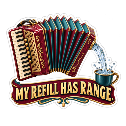 Accordion Pouring Water Cup Art Vinyl Decal Stickers