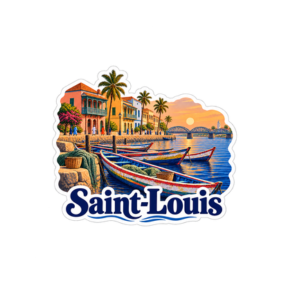 Saint Louis River Boats Sunset Art Vinyl Decal Stickers