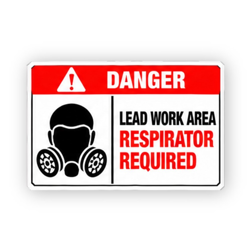 Red Danger Lead Black Twin Filter Mask Panel Vinyl Decal Stickers