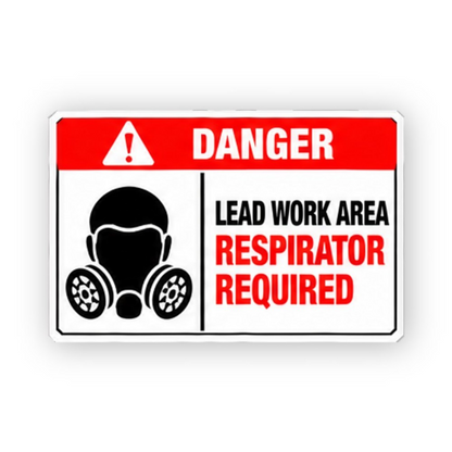 Red Danger Lead Black Twin Filter Mask Panel Vinyl Decal Stickers