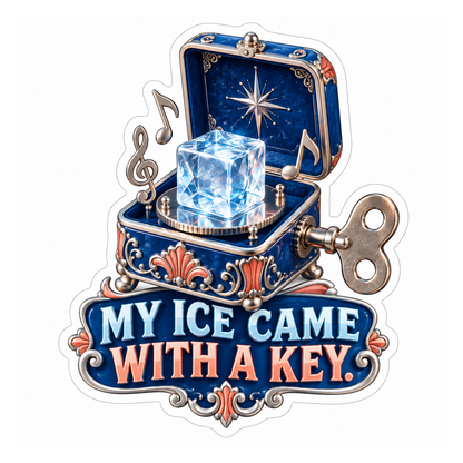 Blue Music Box Ice Humor Art Vinyl Decal Stickers