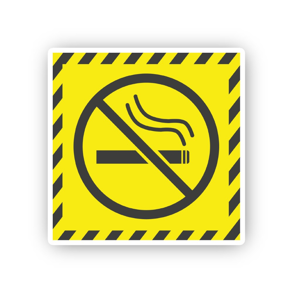 Yellow Crossed Cigarette Striped Square Vinyl Decal Stickers