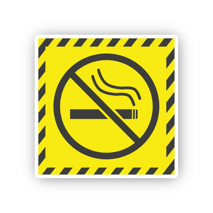 Yellow Crossed Cigarette Striped Square Vinyl Decal Stickers