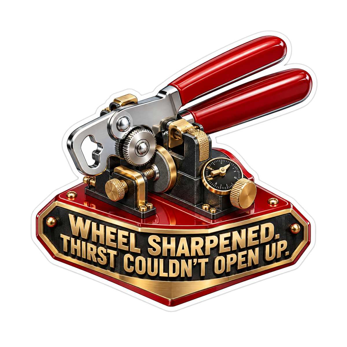 Red Handle Can Opener Funny Quote Art Vinyl Decal Stickers