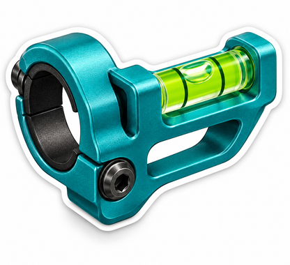 Teal Clamp Mounted Bubble Level Vinyl Decal Stickers
