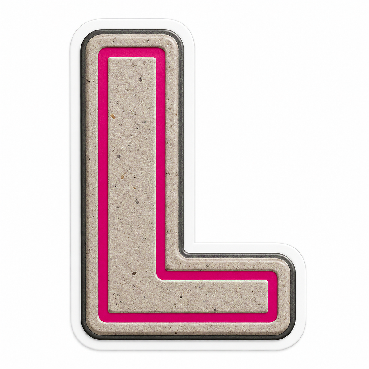 Warm Gray Magenta Stripe Letter L Vinyl Decal Stickers
