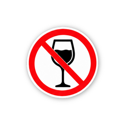 Red Crossed Outline Wine Glass Circle Vinyl Decal Stickers