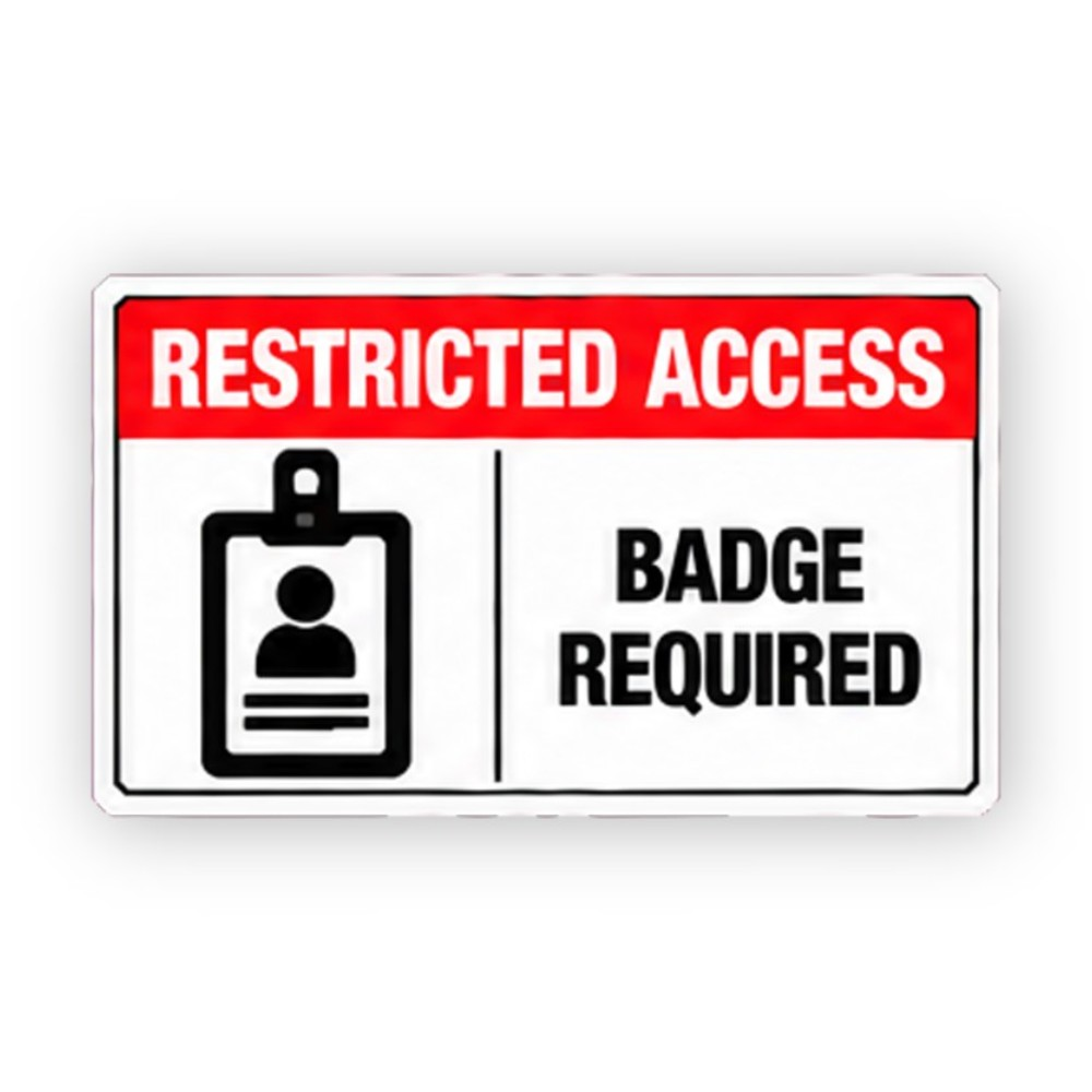 Red Restricted Badge Access Panel Vinyl Decal Stickers