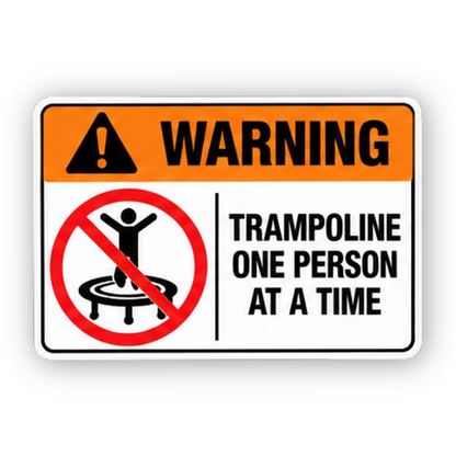 Orange Trampoline Single Figure Panel Vinyl Decal Stickers