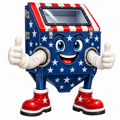 Patriotic Blasting Cabinet Character Art Vinyl Decal Stickers