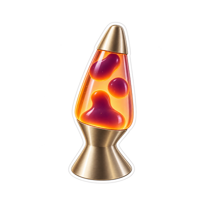 Orange Glow Lamp with Purple Blobs Art Vinyl Decal Stickers