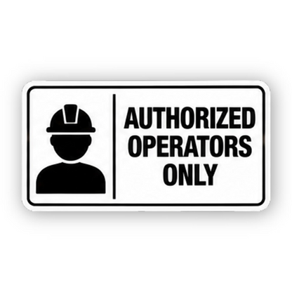 Black Authorized Hardhat Operator Panel Vinyl Decal Stickers