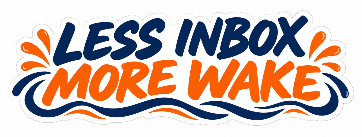 Less Inbox More Wake Lettering Vinyl Decal Stickers