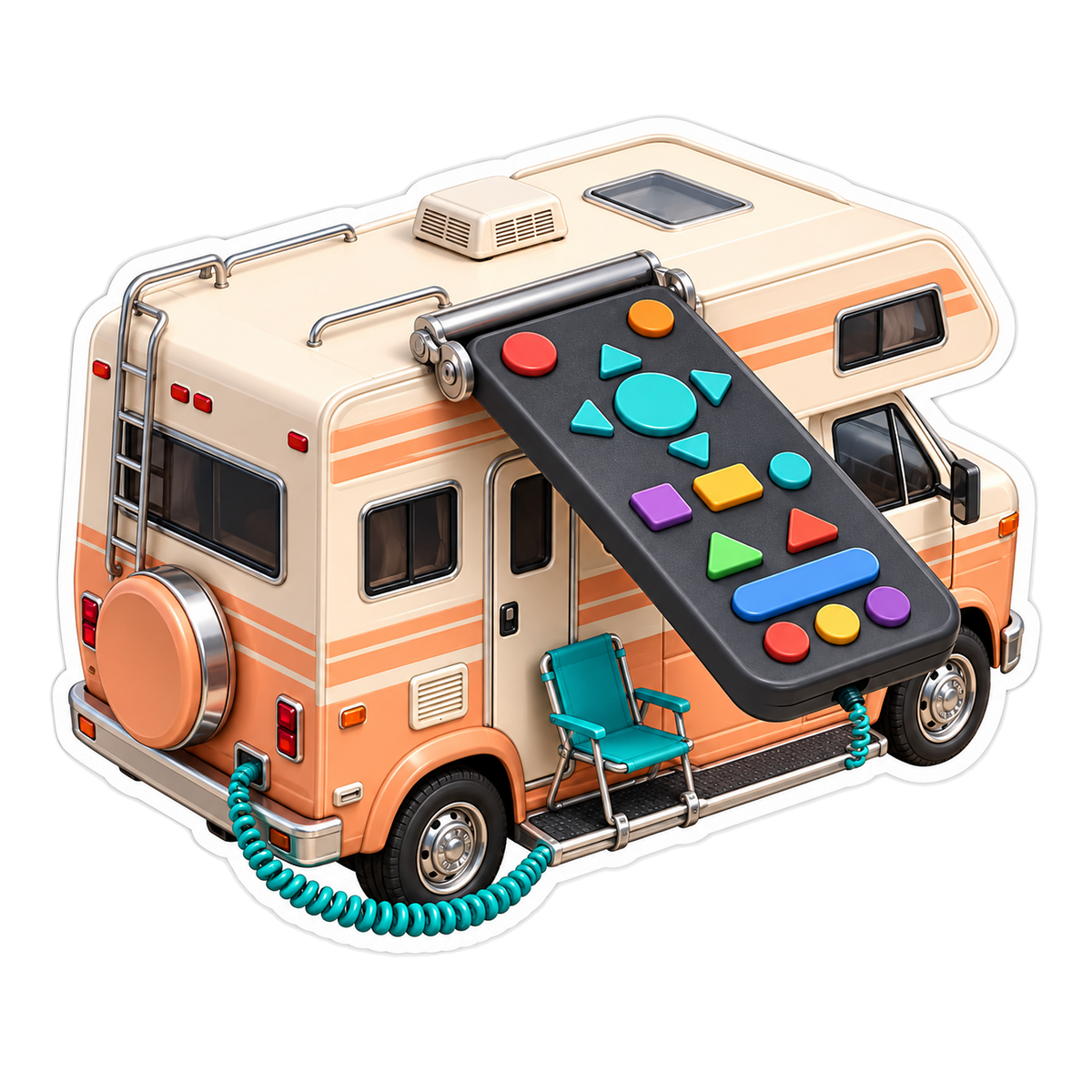 Large Remote Control Camper Art Vinyl Decal Stickers