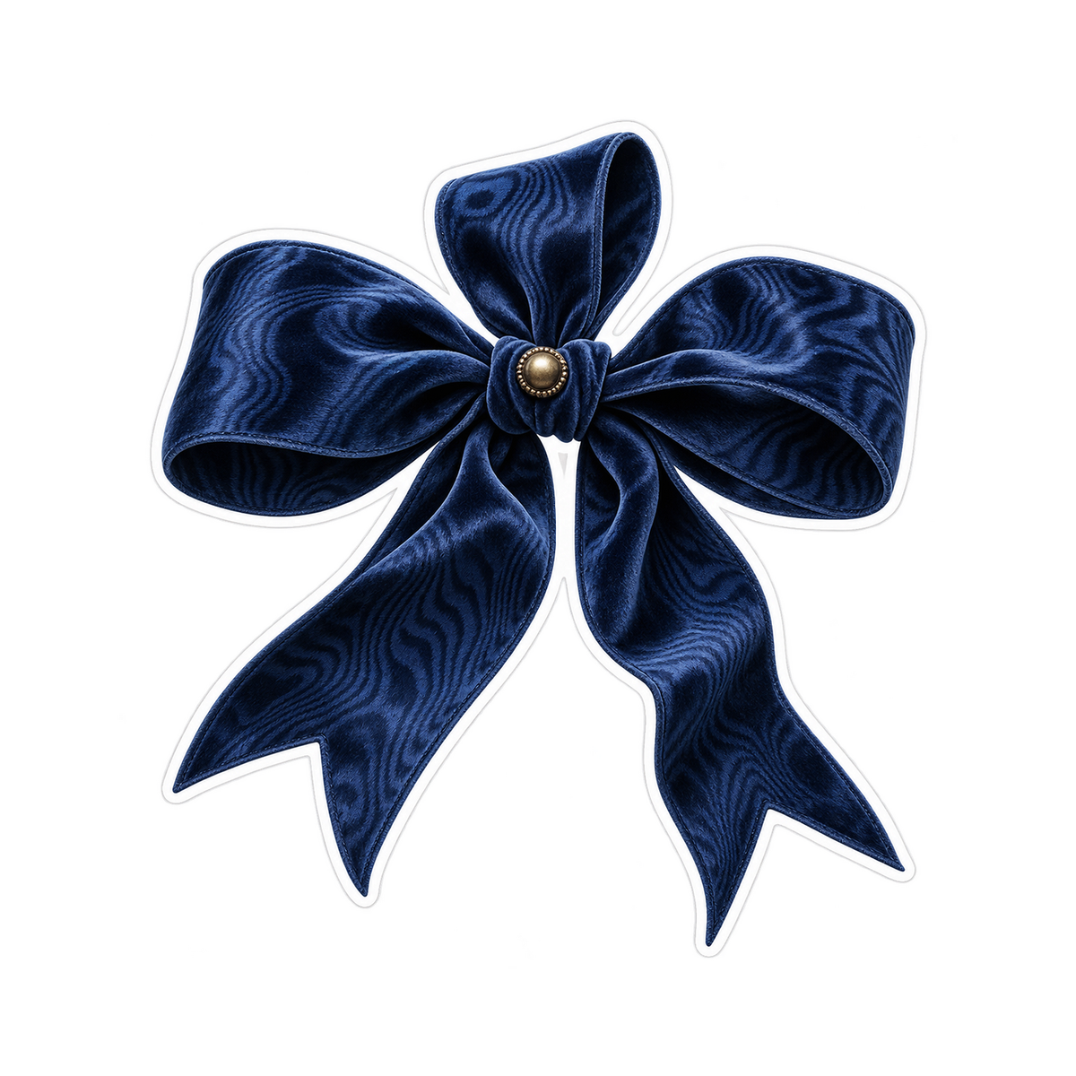 Midnight Blue Textured Ribbon Bow Art Vinyl Decal Stickers