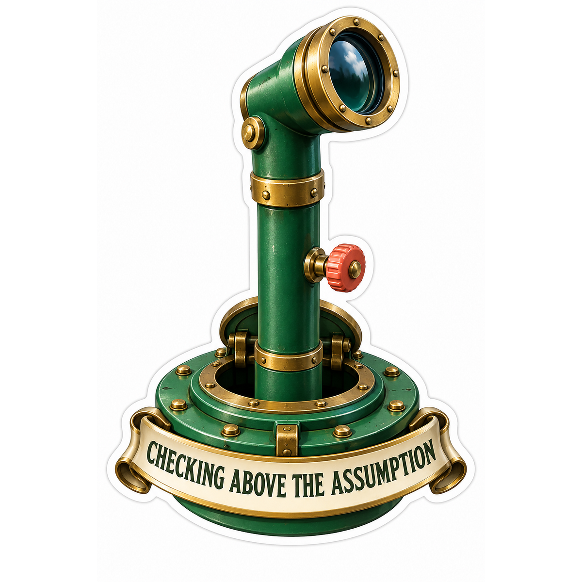 Green Golden Periscope Illustration Vinyl Decal Stickers