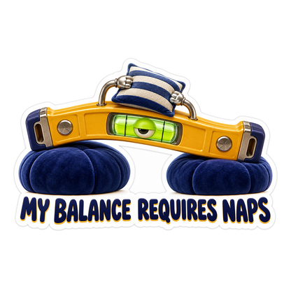 Yellow Level on Blue Nap Pillows Art Vinyl Decal Stickers