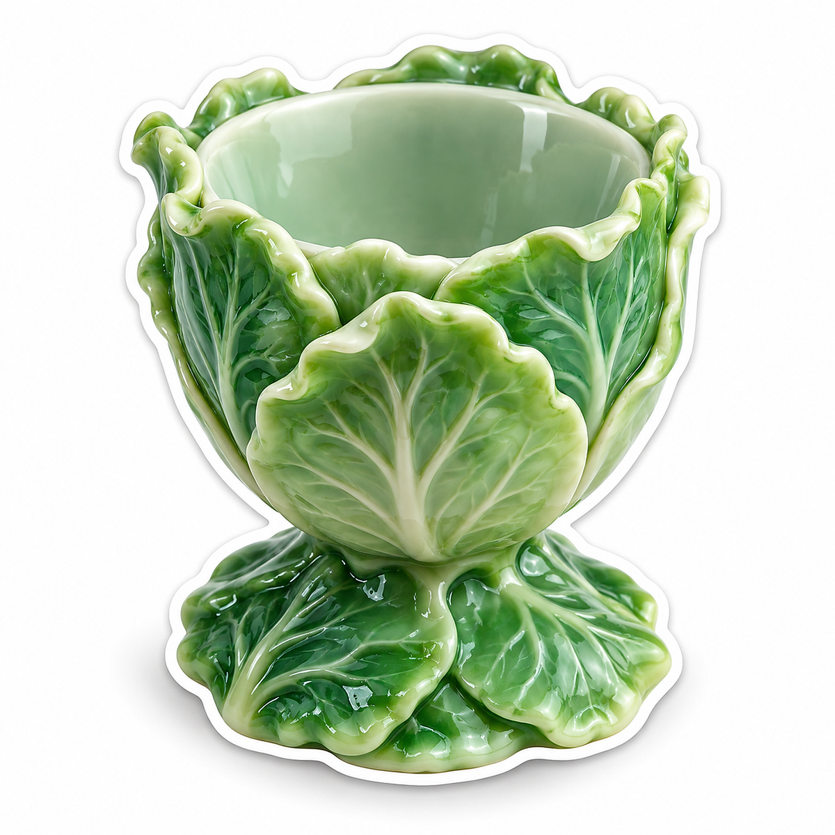 Green Cabbage Leaf Pedestal Cup Vinyl Decal Stickers