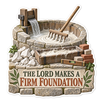 Stone Mixing Vat Foundation Lettering Vinyl Decal Stickers