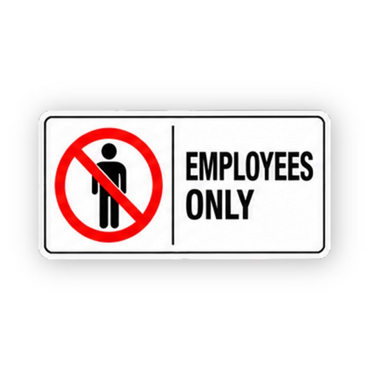Black Employees Only Crossed Figure Panel Vinyl Decal Stickers