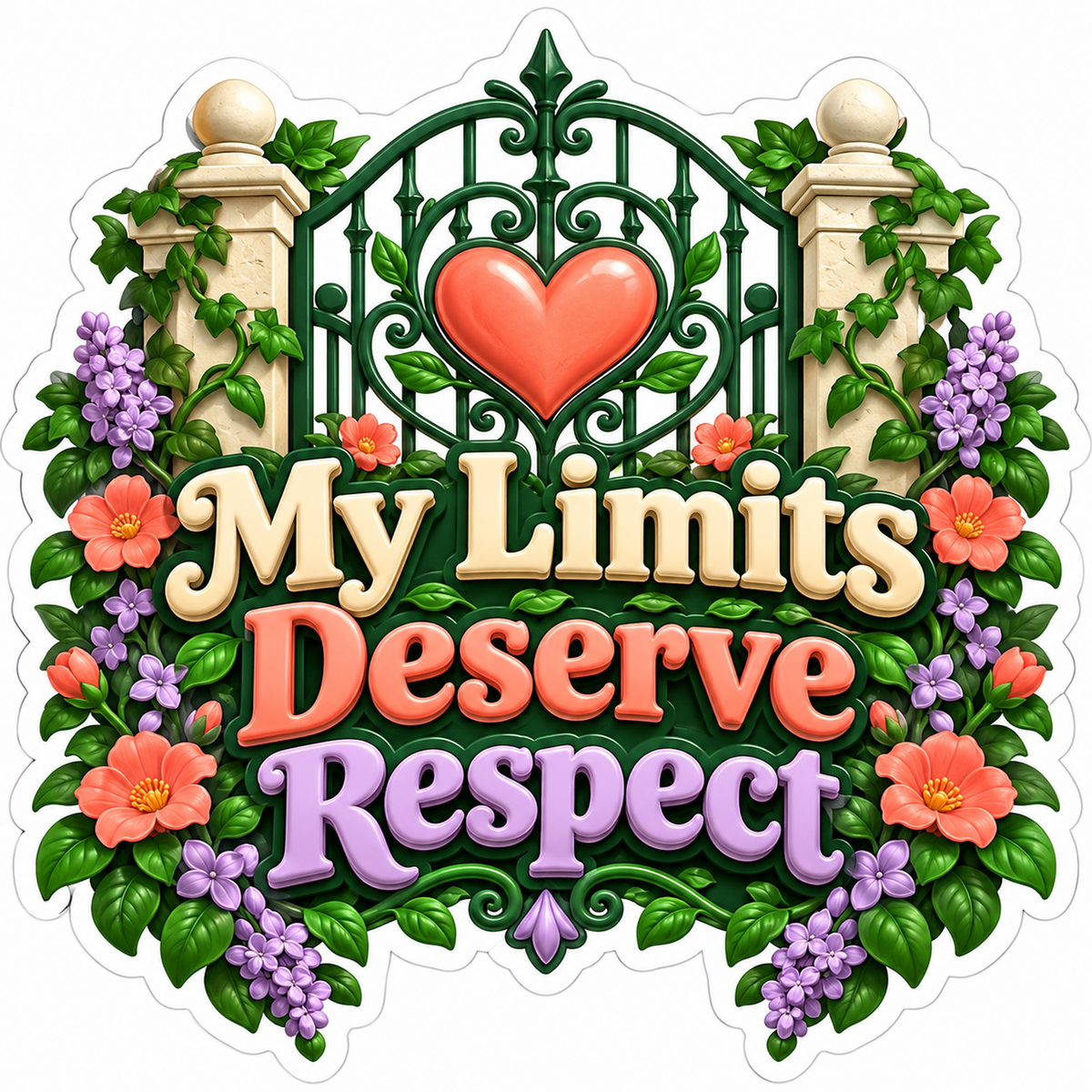 My Limits Deserve Respect Flower Garden Gate Vinyl Decal Stickers