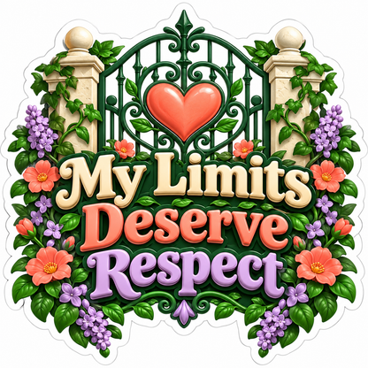 My Limits Deserve Respect Flower Garden Gate Vinyl Decal Stickers
