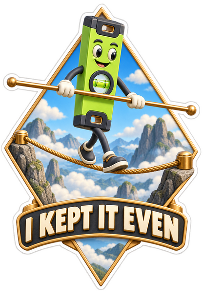 Spirit Level Tightrope over Mountains Vinyl Decal Stickers