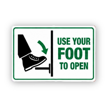 Green Foot To Open Curved Arrow Panel Vinyl Decal Stickers