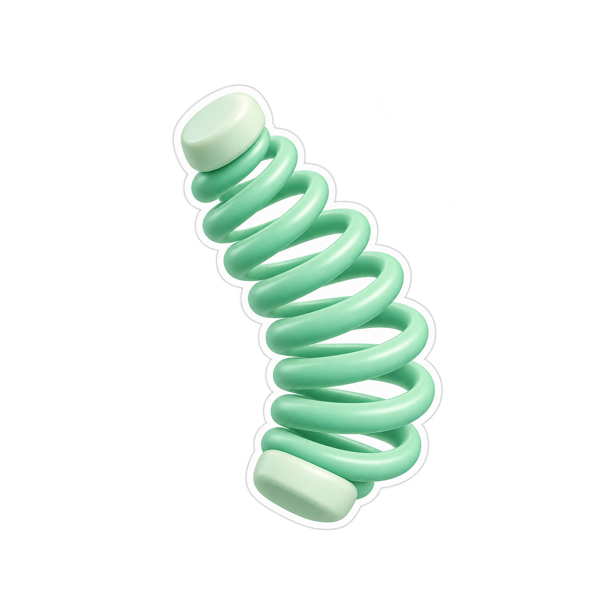 Mint Green Curved Spring Art Vinyl Decal Stickers