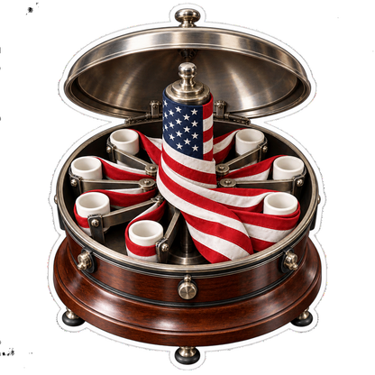 USA Flag Round Open Spinning Device Vinyl Decal Stickers
